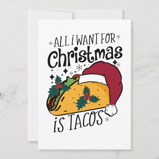 Convite Presente de Natal Tudo que quero é Tacos (Frente)