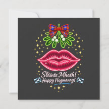 Presente de néon de visco de Hogmanay escocês xadr