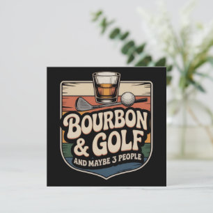 Convite Presente de Pai Engraçado de Golfe com Bourbon Vin