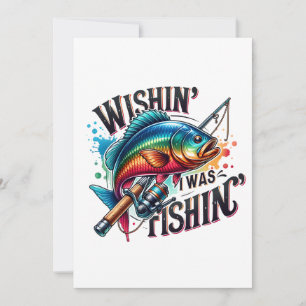 Convite Presente de Pescador Desejando que Estivesse Pesca