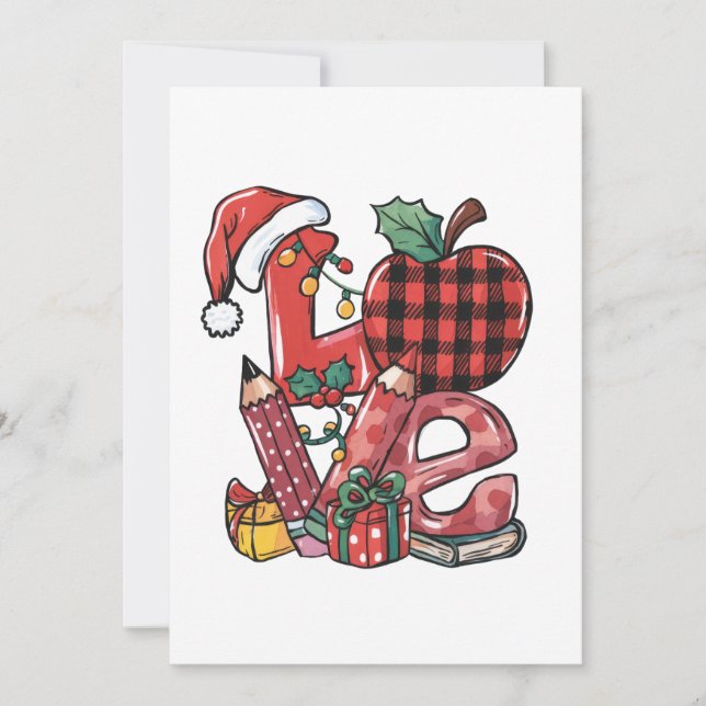 Convite Presente de Professor | Feliz Natal Amor (Frente)