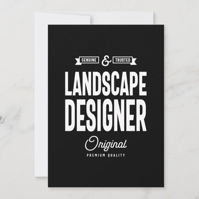 Convite Presente de Título de Job do Designer de Paisagem (Frente)