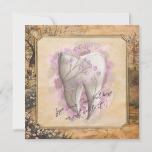 Convite Presente dentário elegante Vintage