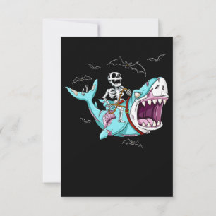 Convite Presente Divertido de Halloween de Tubarão Zumbi M