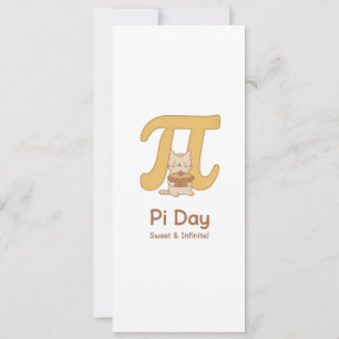 Convite Presente do Dia do Pi Engraçado com Animal e Torta