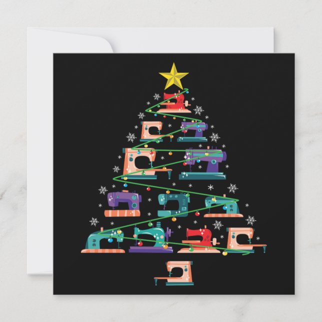 Convite Presente do filtro de árvores do Xmas da máquina d (Frente)
