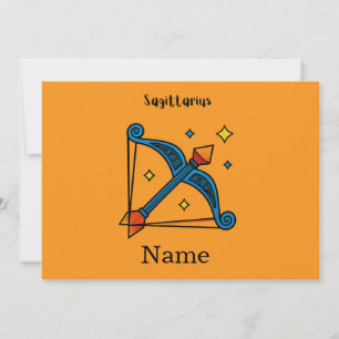 Convite Presente do signo de Sagitário em Arte Pop Retro