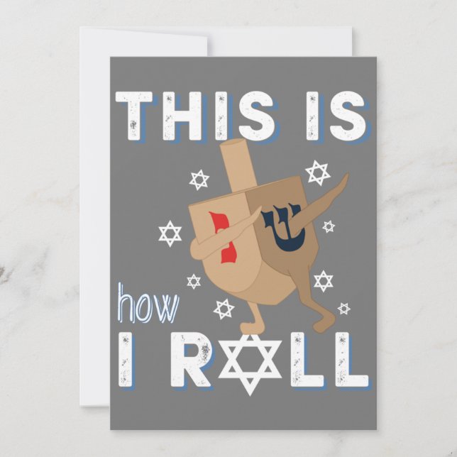 Convite Presente engraçado de Hanukkah Menorah Dreidel É a (Frente)