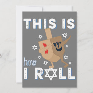 Convite Presente engraçado de Hanukkah Menorah Dreidel É a