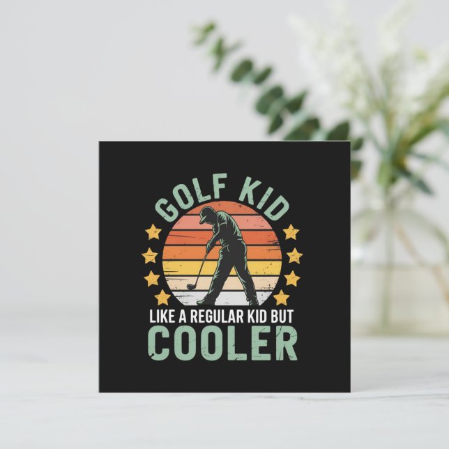 Convite Presente engraçado para crianças golfistas e amant (Em pé/Frente)