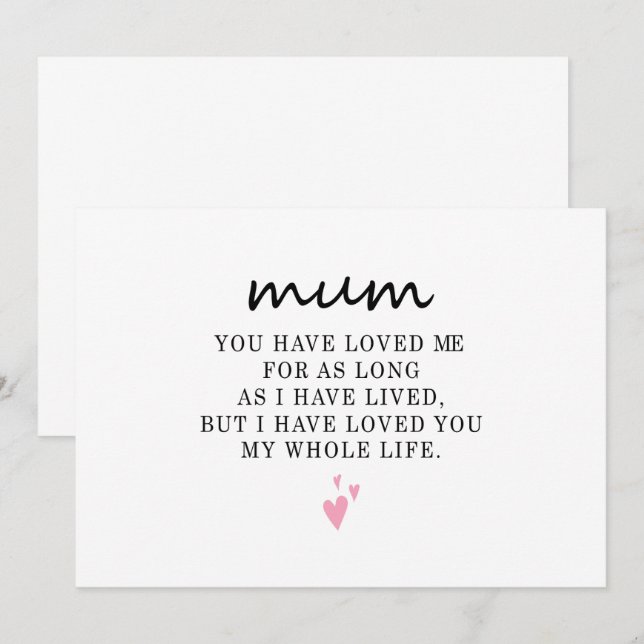 Convite Presente Feliz Dia das Mães Aniversário da Mãe Par (Frente/Verso)