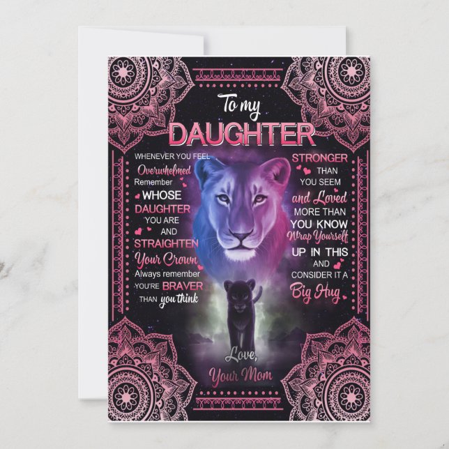 Convite Presente Filha | Carta Para Minha Filha Da Mamãe (Frente)