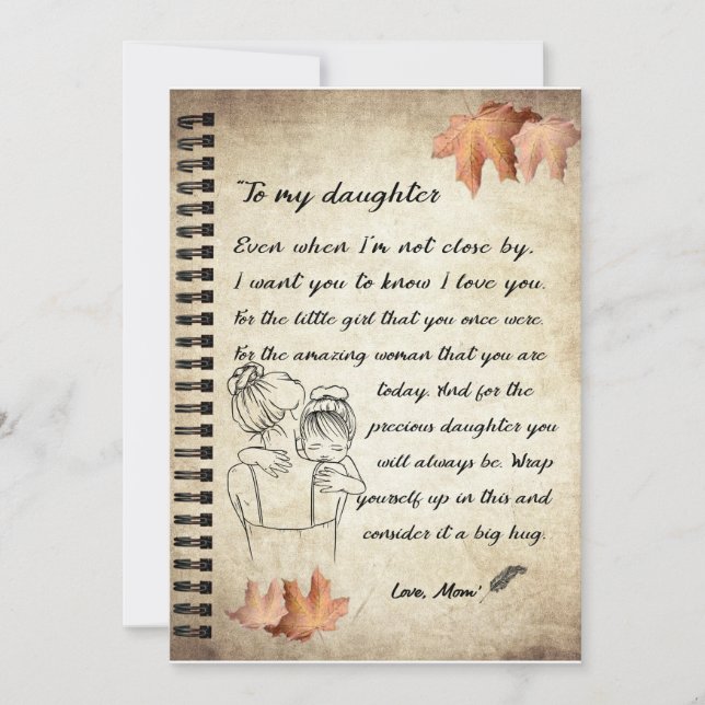 Convite Presente Filha | Carta Para Minha Filha Da Mamãe (Frente)