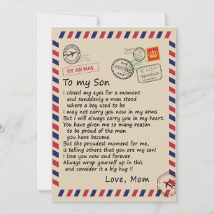 Convite Presente Filho Carta para o Meu Filho Amor da Ma