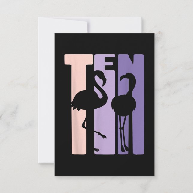Convite Presente Fofo de 10º Aniversário Eu Flamingo Eu Me (Frente)