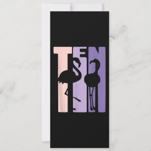 Convite Presente Fofo de 10º Aniversário Eu Flamingo Eu Me