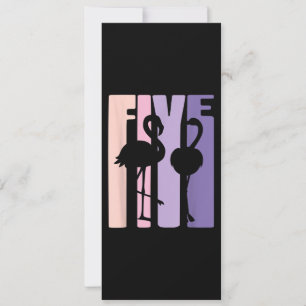 Convite Presente Fofo de 5º Aniversário Eu Flamingo Eu 5 A