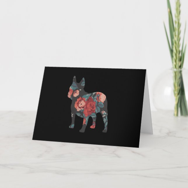Convite Presente Frenchie | Presente Flor de Cachorro Bull (Frente)