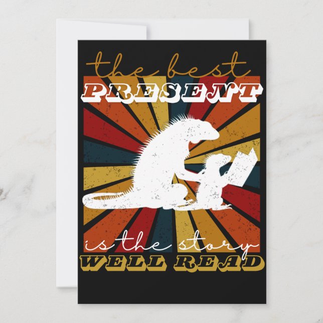 Convite Presente Gráfico de Natal Iguana para Amantes de L (Frente)