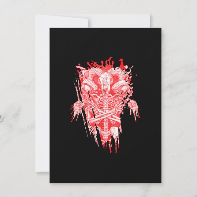 Convite Presente Igreja de Satã Todos Louvam Bode Satanico (Frente)