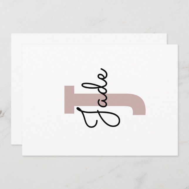 Convite Presente Monograma Personalizado para Nomes Começa (Frente/Verso)