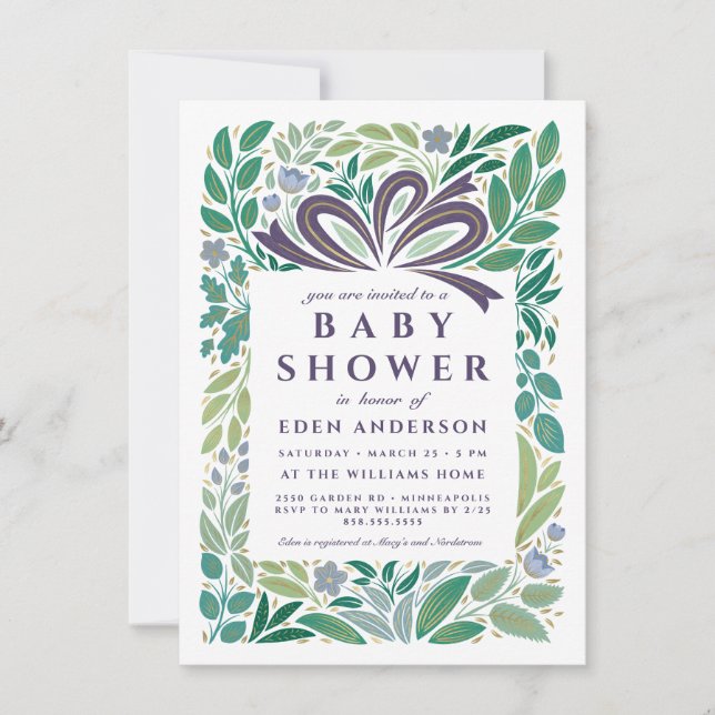 Convite Presente no chá de fraldas, Neutro em Gênero (Frente)