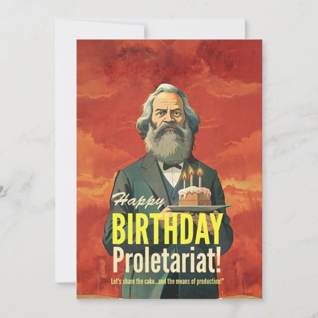 Convite Presente para amantes de livros de Karl Marx (Frente)
