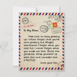 Convite Presente Para Meu Filho, Mãe e Filho, Carta de Amo