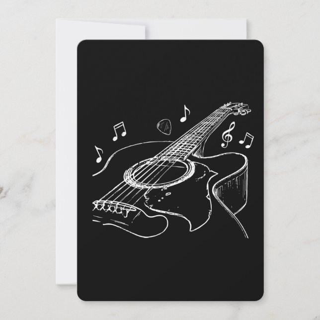 Convite Presente para Músico Tocador de Violão (Frente)
