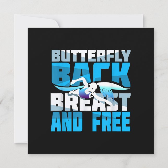 Convite Presente para nadar para nadador (Frente)