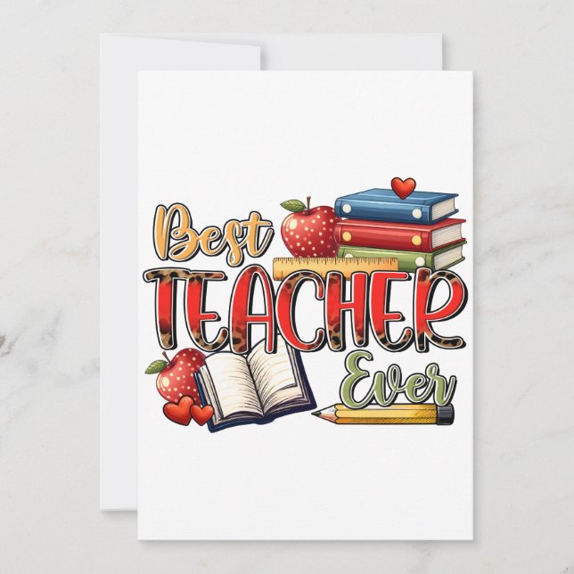 Convite Presente para Professor | Melhor Professor de Todo (Frente)