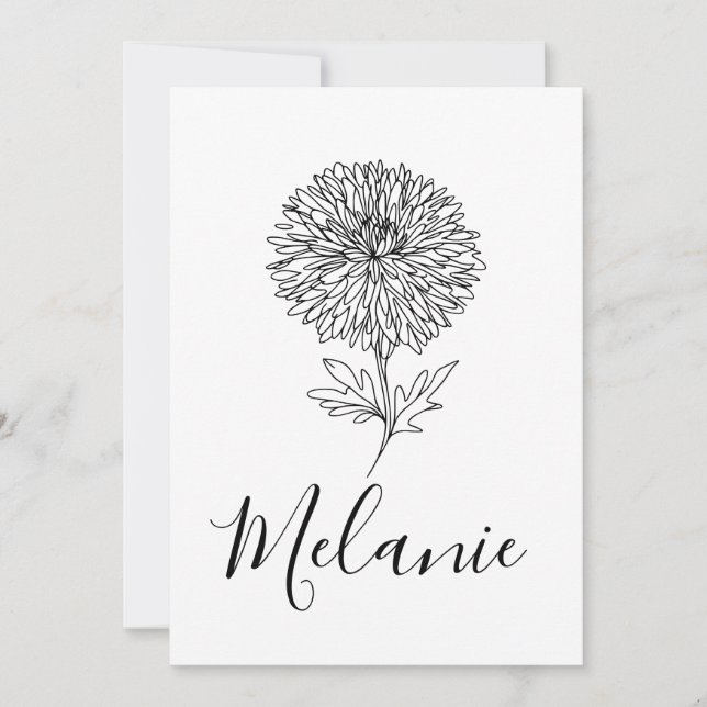 Convite Presente Personalizado da Flor de Nascimento de Ás (Frente)