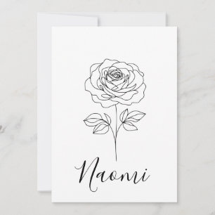 Convite Presente Personalizado da Flor de Nascimento Rosa