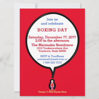 Convite Presente Personalizado do Dia de Boxing com Pingui