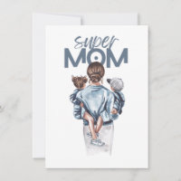 Presente Personalizado Super Mãe com Filho e Filha
