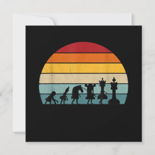 Convite Presente Retro Vintage Evolução Xadrez Para Um Xad