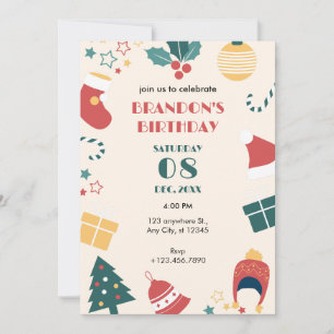 Convite Presentes de aniversário de Natal