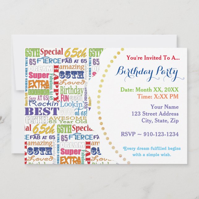 Convite Presentes De Festa de aniversário Únicos E Especia (Frente)