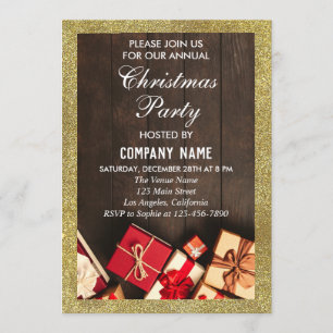Convite Presentes de festa de Natal da empresa festiva com