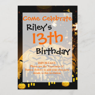 Convite Presentes de Halloween de bruxa voadora Colheita d