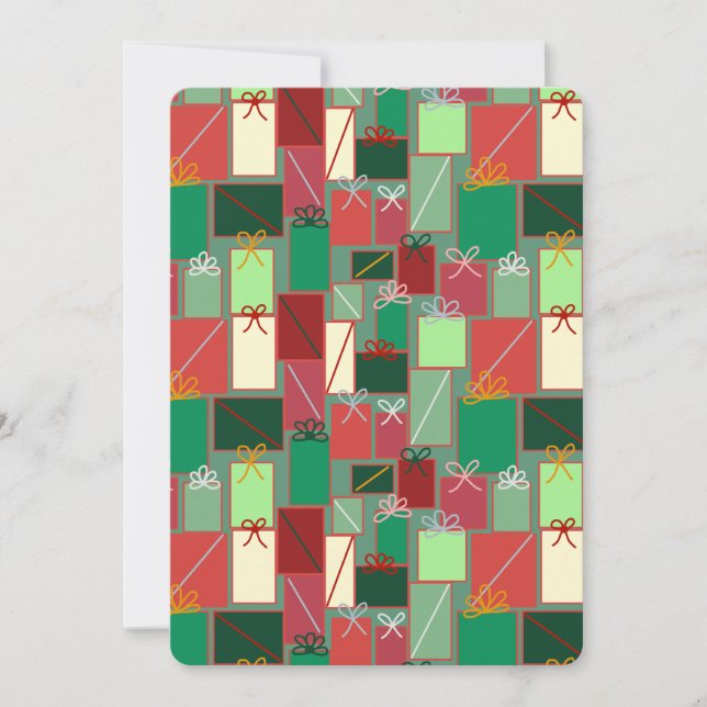 Convite Presentes de Natal com fitas e Arcos (Frente)