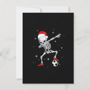 Convite Presentes de Natal Dabbing Skeleton Futebol Santa 