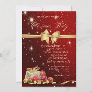 Convite Presentes de Natal Elegantes,Laço,Vermelho,Festa d
