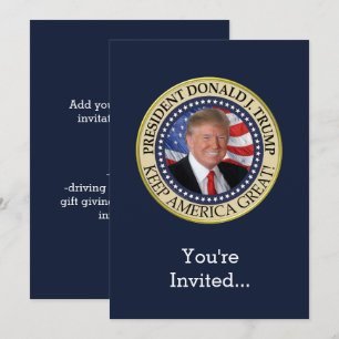 Convite Presentes de Trump 2025 Presidente Donald Trump Am
