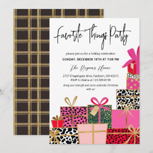 Convite Presentes Elegantes Festa das Coisas Favoritas Fer
