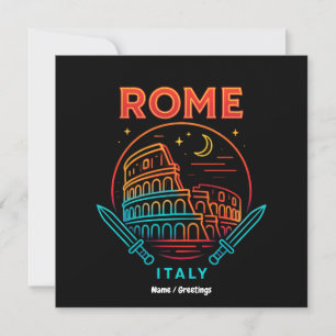 Convite Presentes Legais de Roma Itália Coliseu Vintage