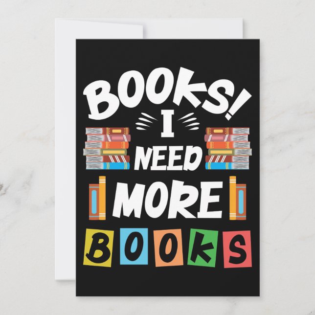 Convite Presentes Leitores Livros Eu Preciso de Mais Livro (Frente)