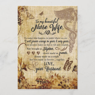 Convite Presentes para Esposa Enfermeira   Carta Para Minh