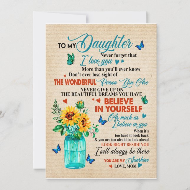 Convite Presentes para Filha | Carta Para Minha Filha Da M (Frente)