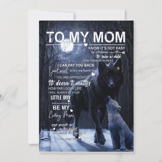 Convite Presentes para Mãe | Carta Para Minha Mãe Amor Do  (Frente)